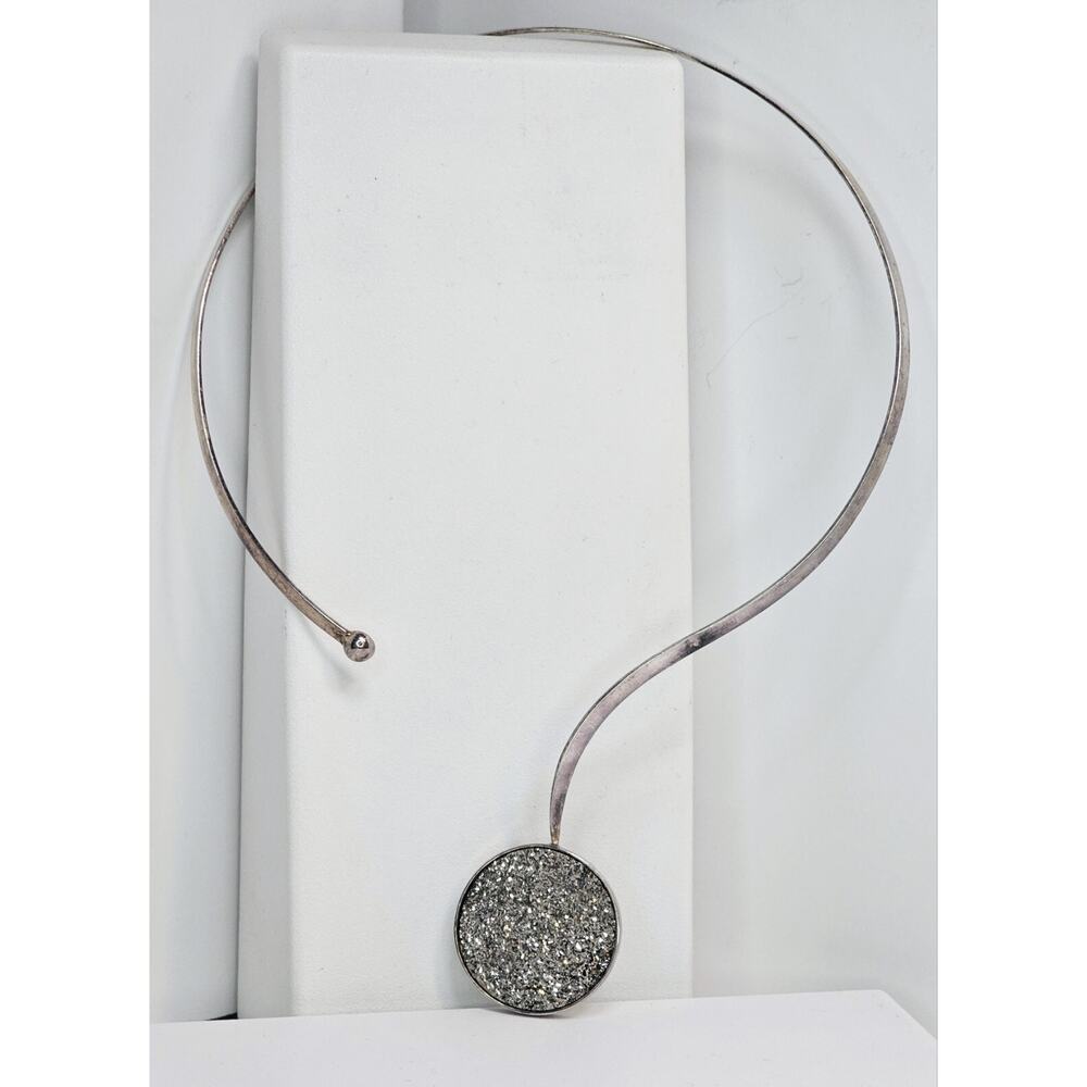 Sterling Silver & Druzy Choker Necklace - Not Scrap